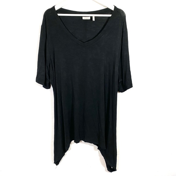 LOGO by Lori Goldstein Black Semi-sheer Short 2X
